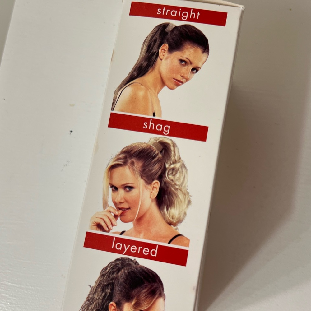 TRESSALURE blonde highlights shag flirt pony tail clip extension wig kanekalon